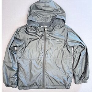 Columbia Kids XS 6-7 Black‎ Full Zip Hooded Lightweight Windbreaker Jacket